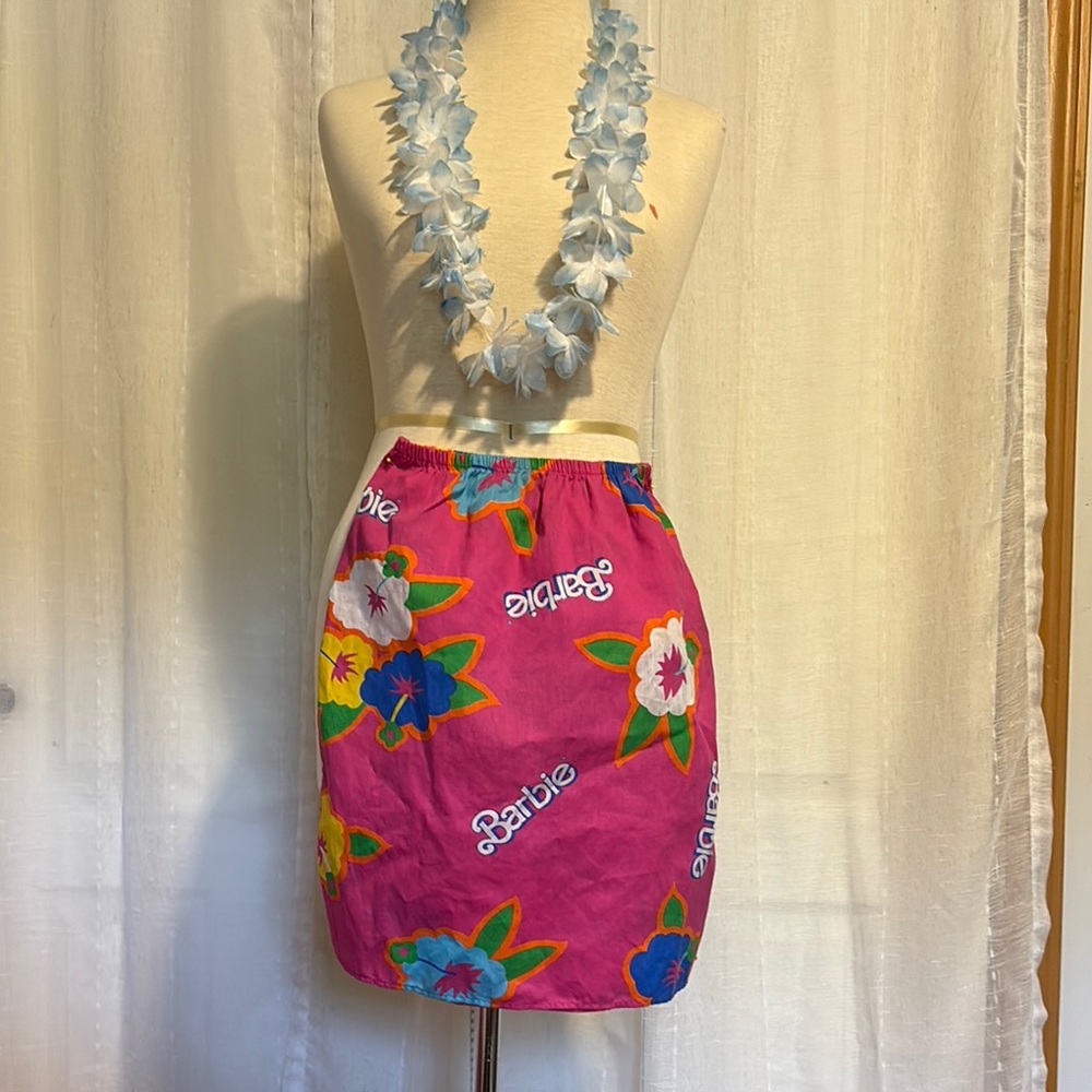 Barbie Pink Skirt with Colorful Floral Print